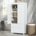 thumbnail image 5 of Tall Storage Cabinet with Three Drawers for Bathroom/Office, White, 5 of 7