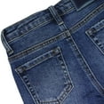 thumbnail image 2 of KIDSCOOL SPACE Little Girls Boys Jeans Shorts,Ripped Simple Design Cute Summer Denim Pants,Deep Blue,4-5 Years, 2 of 5
