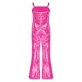 thumbnail image 2 of Sholeno Girls Shiny Sequins Jumpsuit Movie Singer Role Play Bodysuit for Carnival Party Performance Hot Pink 10, 2 of 6