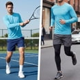 thumbnail image 5 of Xidunhg Men's Rash Guard Long Sleeve Shirt UPF 50 Sun Protection Quick Dry Moisture Wicking Lightweight for Swimming Surfing Outdoor Sky Blue 2XL, 5 of 10