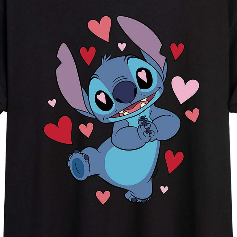 Stitch & - Ideal T-Shirt Juniors Lilo Eyes Flowy Heart Muscle Valentine\'s Stitch - Day