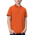 thumbnail image 4 of KAUOD Short Sleeve Polo Shirts for Boys School 𝗨niform Striped Loose Fit Pullover Tops Trendy Casual Preppy Shirt, 4 of 8
