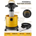 thumbnail image 2 of Aspiradora de cenizas inalámbrica para estufas de pellets, compatible con batería DEWALT de 20 V máx., con 2 filtros HEPA, potente succión, 15 litros y 4 ruedas, manguera de 96 cm para chimeneas de l, 2 of 5