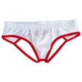 thumbnail image 2 of Sunvit-Panties Young Mens White Nylon Spandex Briefs - Low-Rise with Contrasting Trim, Comfortable Stretch - Size S - Perfect for Daily & Lounge Wear, 2 of 5