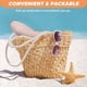 thumbnail image 5 of Sombrero de 56-58cm de circunferencia para mujer, Sombrero de Paja de verano y bolsa de paja, dos piezas, bonito sombrero protector solar con flores, 5 of 6