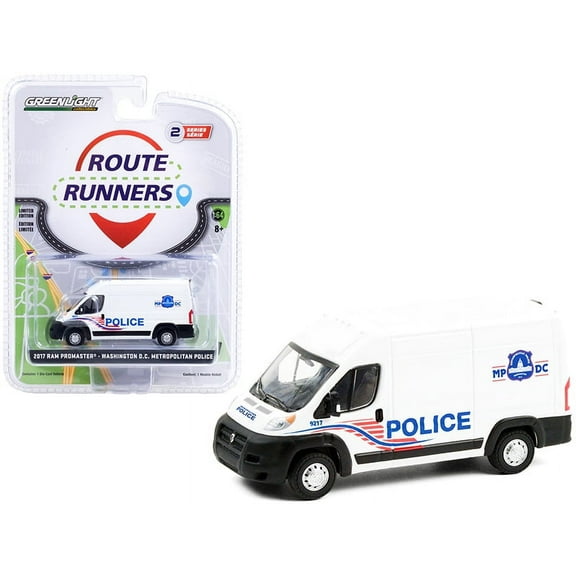Washington D.C. Metropolitan Police 2017 Dodge Ram ProMaster 2500 Cargo High Roof Van, White - Greenlight 53020C/48 - 1/64 scale Diecast Model Toy Car