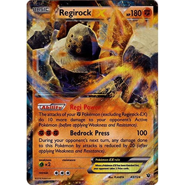 Tarjeta coleccionable Pokémon RegiRock-EX (43/124) XY Fates Collide
