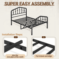 thumbnail image 6 of Twin Bed Frame with Headboard and Footboard, UHOMEPRO Metal Platform Bed Frame with Underbed Storage, Easy Assembly & No Box Spring Needed, Black, 6 of 14