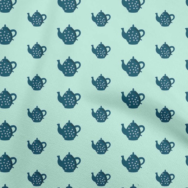 oneOone Viscose Chiffon Light Mint Green Fabric Tea Kettle Craft Projects Decor Fabric Printed By The Yard 42 Inch Wide-SQ