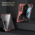 thumbnail image 6 of for Samsung Galaxy Z Fold 7 Case with S Pen Holder, Metal Bumper Premium Rugged Heavy Duty Shockproof Protective, Screen Protector, Hinge Protection, Rugged Phone Stand Cover 5G, Red, 6 of 8
