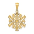 thumbnail image 1 of 14k Yellow Gold Snowflake Necklace Charm Pendant Winter, 1 of 6