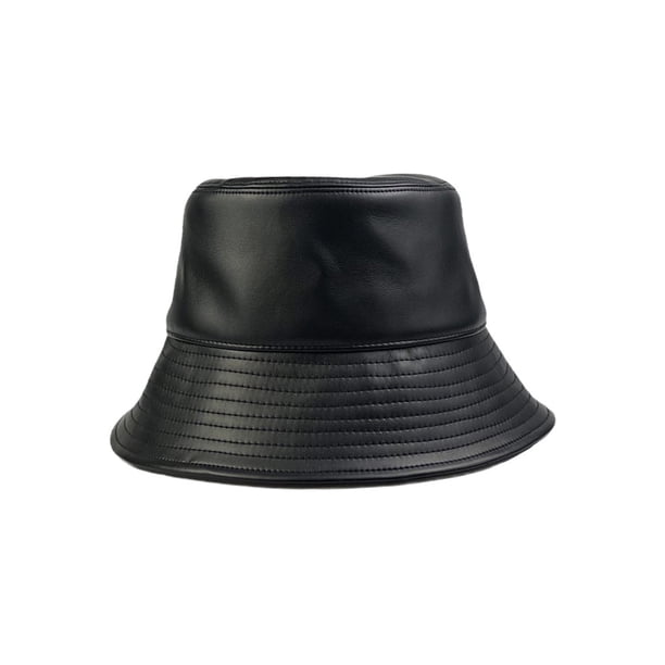 Qarigey Sombrero de cuero para hombre y mujer, gorra de ocio para pesca, protección para exteriores, tocado, ropa de vestir Unisex, tocado, Protector de Sombreros Negro Qarigey AP013259-02