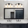 thumbnail image 5 of Bathroom Vanity Light 3 Lights Bathroom Lighting Fixtures Over Matte Black Wall Sconces with Frosted Globe Glass for Hallway Restroom, 5 of 5
