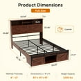 thumbnail image 6 of Wood Full Bed Frame with Headboard & Storage Shelf, Holaki Farmhouse Full Size Platform Bed Frame with Charging Station & LED Lights, No Box Spring Needed, Easy Assembly, Dark Brown, 6 of 10