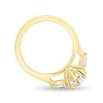 thumbnail image 4 of ESTE ORIGIN 2.00Ct Pear Cut Lab-Grown Diamond Trilogy Engagement Ring – 5 Claw Cathedral Setting in 10K Yellow Gold for Women US 10.5, 4 of 8