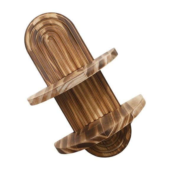 lixuesong Oval Shape Floating Shelf Middle Century Modern Wooden Wall Arched Plant Display Rack for Bathroom Bedroom Kitchen