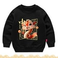 thumbnail image 2 of Mercatoo Kids Chinese New Years Sweatshirts Spring Autumn Long Sleeve Crewneck Active Pullover Top Causal Sweatshirt, 2 of 4