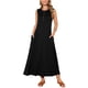 thumbnail image 2 of Vestidos sin mangas Inspire Chic para mujer, con botones, corte acampanado, estilo casual, largos, conjuntos de verano, talla XL, color negro, 2 of 6
