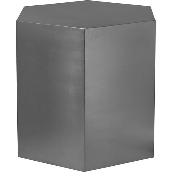 Meridian Furniture Hexagon Brushed Chrome Metal End Table