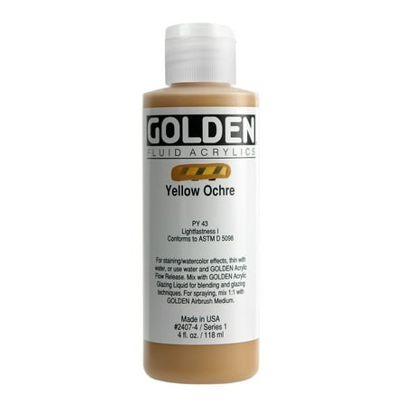 Golden� Fluid Acrylic, 4 oz., Yellow Ochre