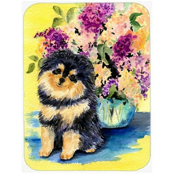 Carolines Treasures SS8290LCB Pomeranian Glass Cutting Board Large, 12H x 16W, multicolor