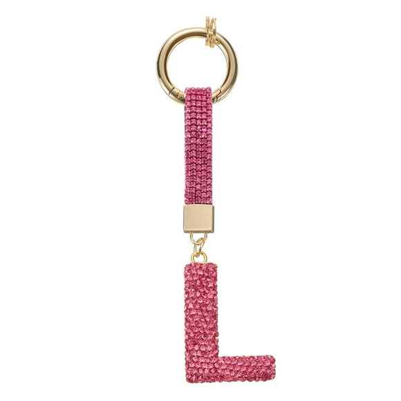 Encanto de letra L de Uxcell, encanto de alfabeto de rhinestone para hacer joyas, rojo rosa