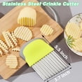 thumbnail image 2 of Crinkle Cutter,Topboutique French Fry Slicer,Large Stainless Steel Potato Knife Cutter,Potato Chips Chopper,Fruit Vegetable Wavy Chopper for Carrots,Butters,Crinkle Slicer,Green, 2 of 8