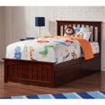 thumbnail image 2 of Leo & Lacey Contemporary/Modern Hardwood Storage Platform Bed, Twin-XL, Walnut, 2 of 5