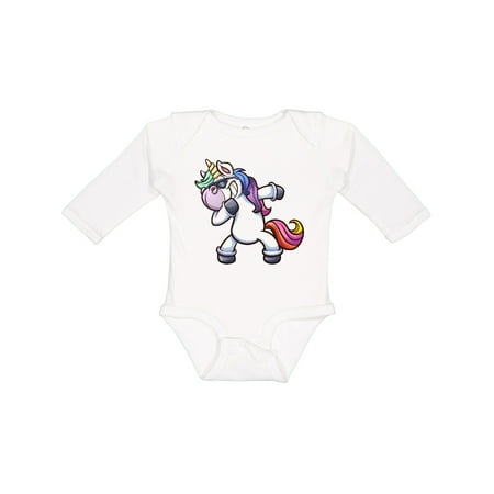 

Inktastic Dabbing Unicorn Boys or Girls Long Sleeve Baby Bodysuit