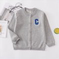thumbnail image 2 of KPOPLK Girls Cardigan Sweater Long Sleeve Cute Bow Button Bolero Toddler Kids Cotton Ruffle Knit Sweaters 2-12 Years Grey Size 3-4 Years, 2 of 7