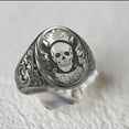 thumbnail image 5 of PikaLF Skull Ring for Men, Norse Viking Skull Head Ring, Vintage Skull Totem Amulet Ring, Halloween Biker Ring, Hip Hop Ring, Punk Rock Skull Jewelry Gift for Men, 5 of 7