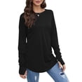 thumbnail image 1 of Karight Long Sleeve Shirts for Women Crew Neck Basic Tee Fashion Tops, 1 of 5