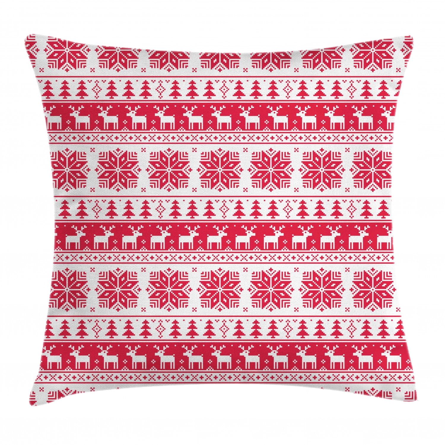 Nordic Throw Pillow Cushion Cover, Christmas Pattern with Artistic