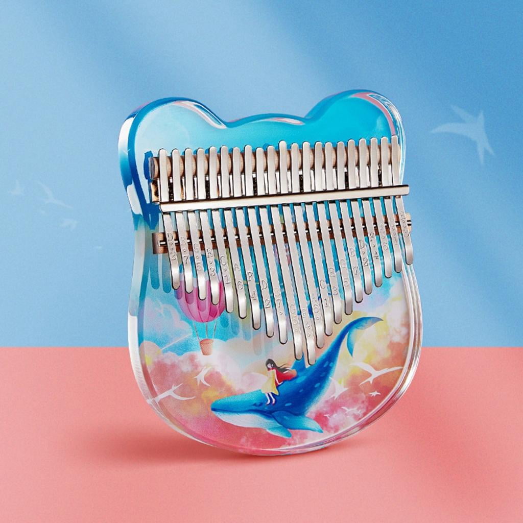Yihuala Thumb Piano Kalimba Instrument 17/21 Keys Acrylic Finger Piano Musical Instruments with Tuning for Beginner