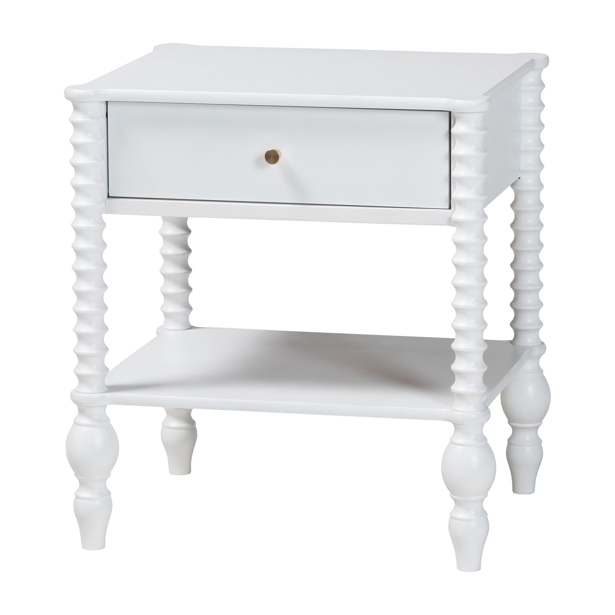 Baxton Studio Denita Farmhouse Bedroom Set, Queen, 4-Piece, White