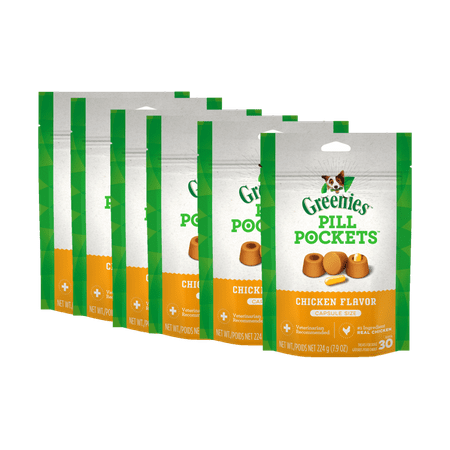 - Greenies Pill Pockets, Chicken Flavor Treats for Dogs, 6 Pack