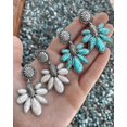 thumbnail image 2 of Pendientes colgantes de turquesa con flores bohemias retro, nuevos productos europeos y americanos, joyería personalizada, turquesa, 2 of 3