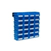 Triton Products® LocBin 26-Piece Wall Storage Unit with 5-3/8"L x 4-1/8"W x 3"H Interlocking Poly Bins, 24ct, Wall Mount Rails 8-3/4"L with Hardware, 2pk