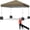 Khaki, variant on EastVita 10x10 Pop Up Canopy - Outdoor Canopy Tent with Portable Roller Bag - One Button Push Setup, 3 Adjustable Height, 4 Weight Bags, 8 Stakes & 4 Guy Ropes Included, Black