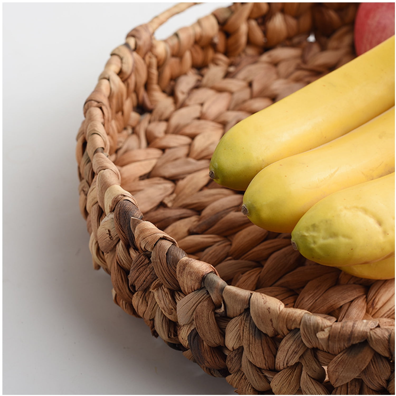 GoXteam Water Hyacinth Storage Baskets, Woven Hyacinth Storage Baskets, Laundry Water Hyacinth Basket for Organizing with Carrying Handles, Rattan Baskets for Shelves