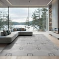 thumbnail image 2 of ODIKA 8'x10' Gray Black Light Geometric Elegance Washable Area Rug Modern Art Inspired Pattern Design Non-Slip Chair-Friendly Mat for Dining Room, Large Office, Lounge, 2 of 7