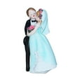 thumbnail image 2 of Wedding Cake Topper Sandtable Cake Realistic Couple Statue for Wedding Blue Dress, 2 of 8