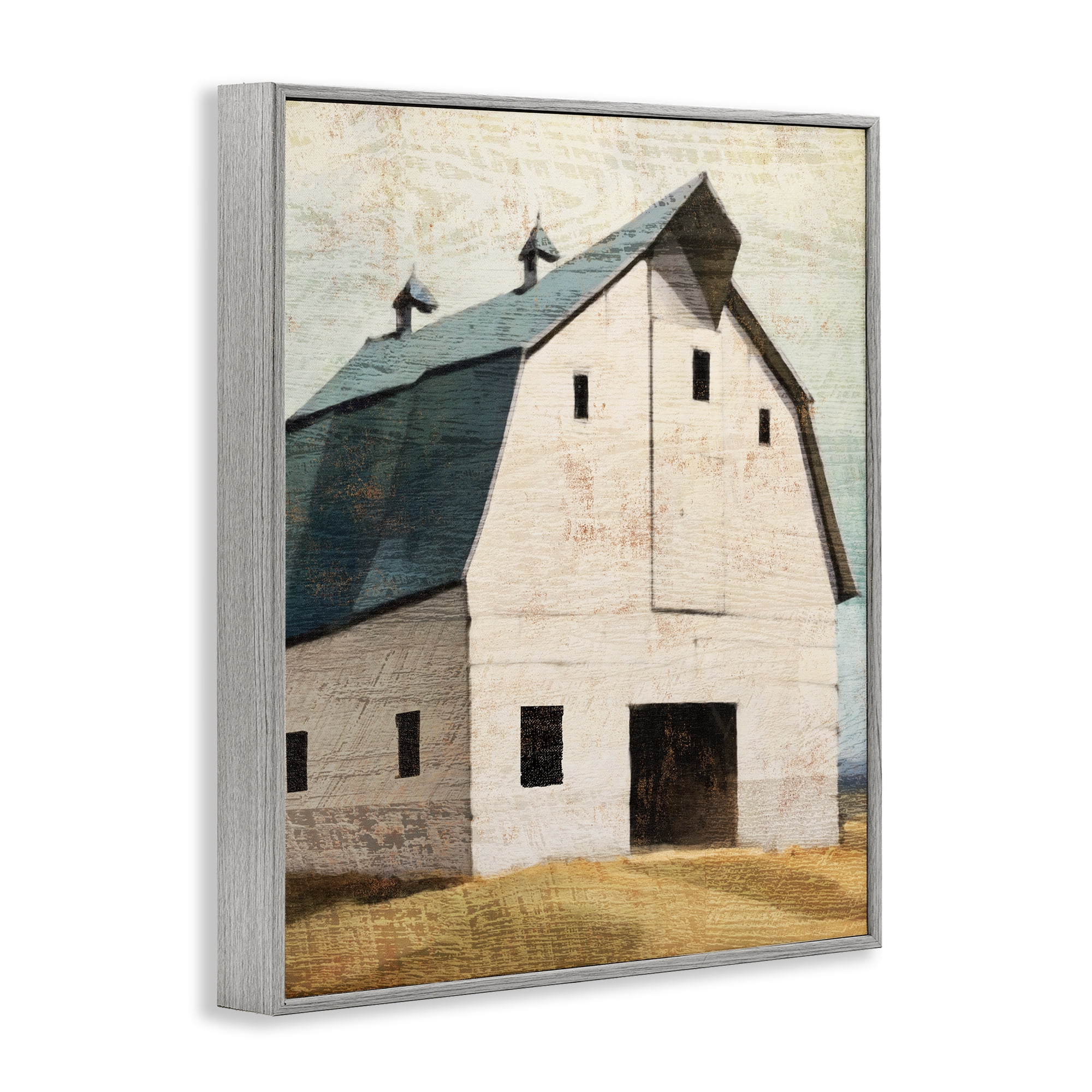 Stupell Industries Rustic Big Barn Blue Gray Framed Giclee Art, design by Susan Jill