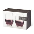 thumbnail image 2 of Viski Deco Crystal Wine Glasses Set of 2, No-Lead Premium Crystal Clear Glass, Modern Stemless, Wine Glass Gift Set, 16oz, 2 of 3