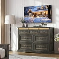 thumbnail image 5 of Farmhouse 7 Drawers Dresser for Bedroom, Wood Dressers Chest of Drawers with Hidden Storage, Tall Dresser with LED Lights, Dressers Organizer for Living Room, Closet, Hallway (Rustic Brown), 5 of 15