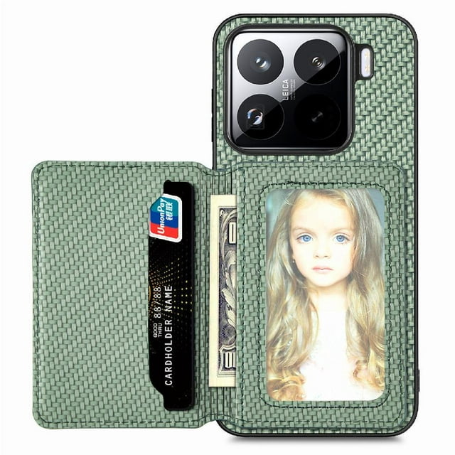 Case For FOXDOCK Xiaomi 15 Stand Function RFID Blocking Magnetic Card Holder Complete Camera Safety