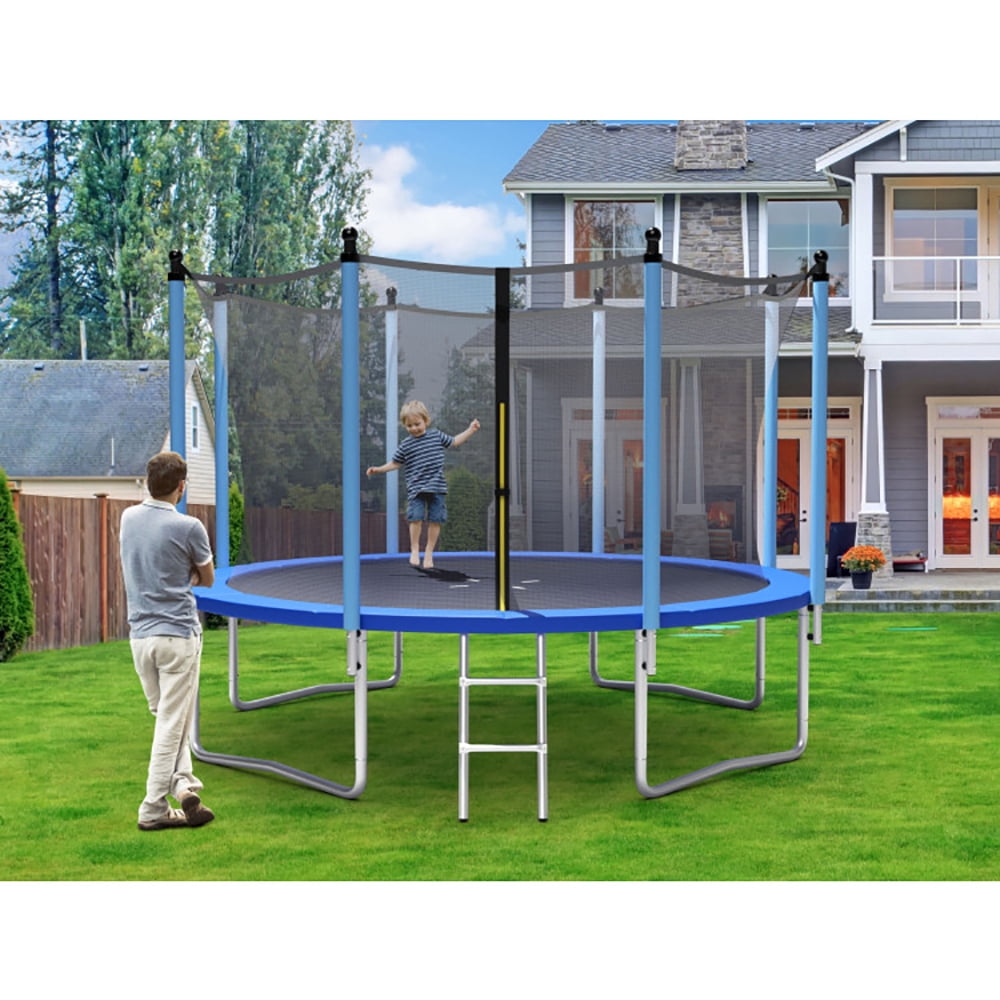 GVN Trampoline, Outdoor Trampoline,Outdoor Trampoline with Safety Closure Net-12 ft