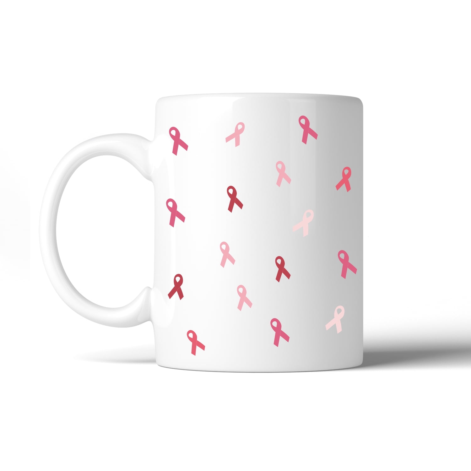 Breast Cancer Ribbon Coffee Mug White Cute Cancer Support Gift Mugs
