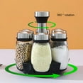 thumbnail image 2 of Ounissouiy 7 unidades/juego de especias para el hogar, contenedor de condimentos a prueba de polvo, tarro de sal de azúcar, Mini soporte giratorio Cocina y Comedor Ounissouiy HA082641-01B, 2 of 6