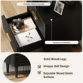 thumbnail image 5 of Black Night Stand Set of 2, Bedside Table, Nightstands with Drawer Storage Bed Side Table End Table Large Modern Wood Wide Bedside Stand Mid Century Night Stands for Bedroom Living Room Sofa Couch, 5 of 11